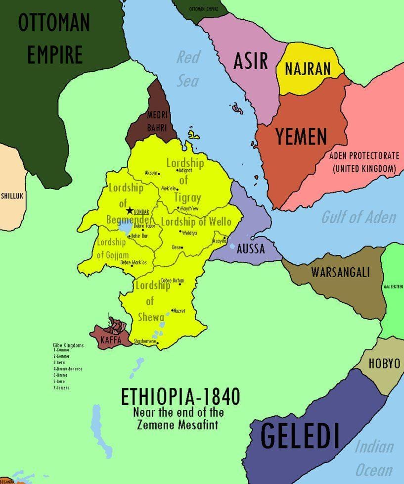 карта на Етиопската империја