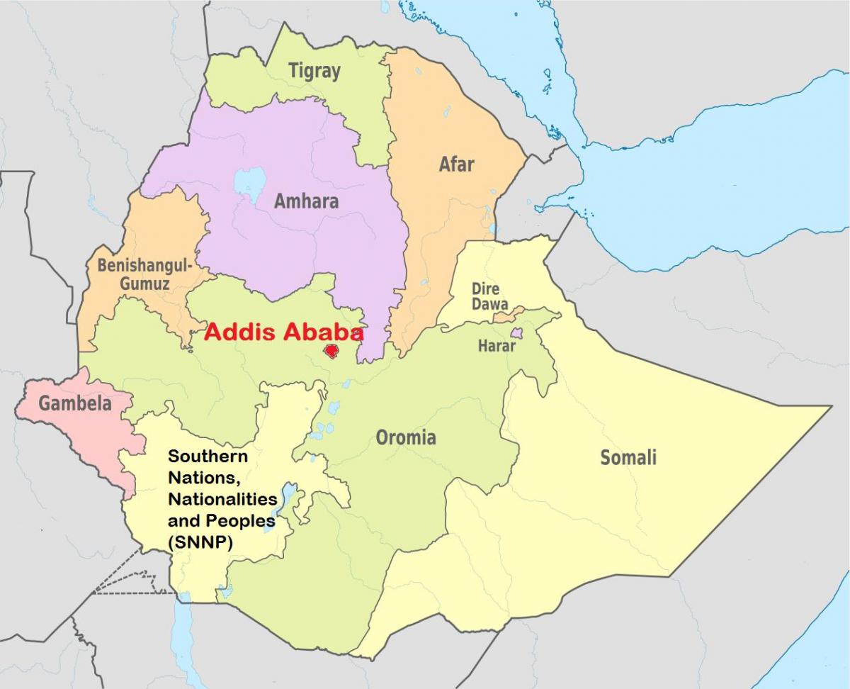 addis ababa Етиопија мапата на светот