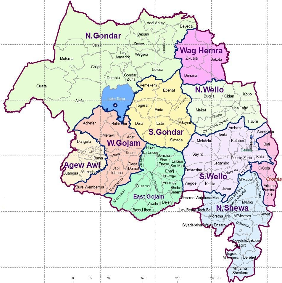 Етиопија gondar мапа
