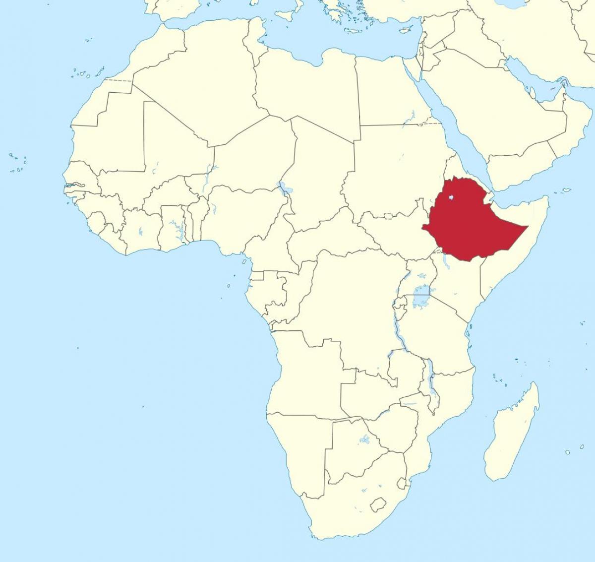карта на африка покажува Етиопија