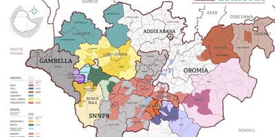 Карта на Етиопија кафе