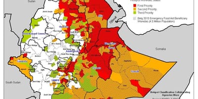 Карта на Етиопија суша