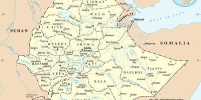 Политичката карта на Етиопија