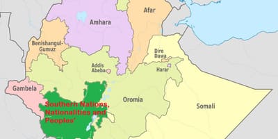 Карта на snnpr Етиопија