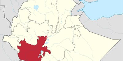 Карта на јужна Етиопија