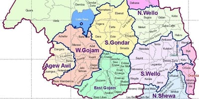 Етиопија gondar мапа