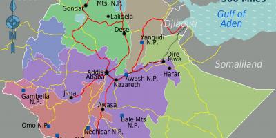 Етиопија мапа на локација