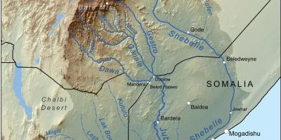 Карта на Етиопската реки